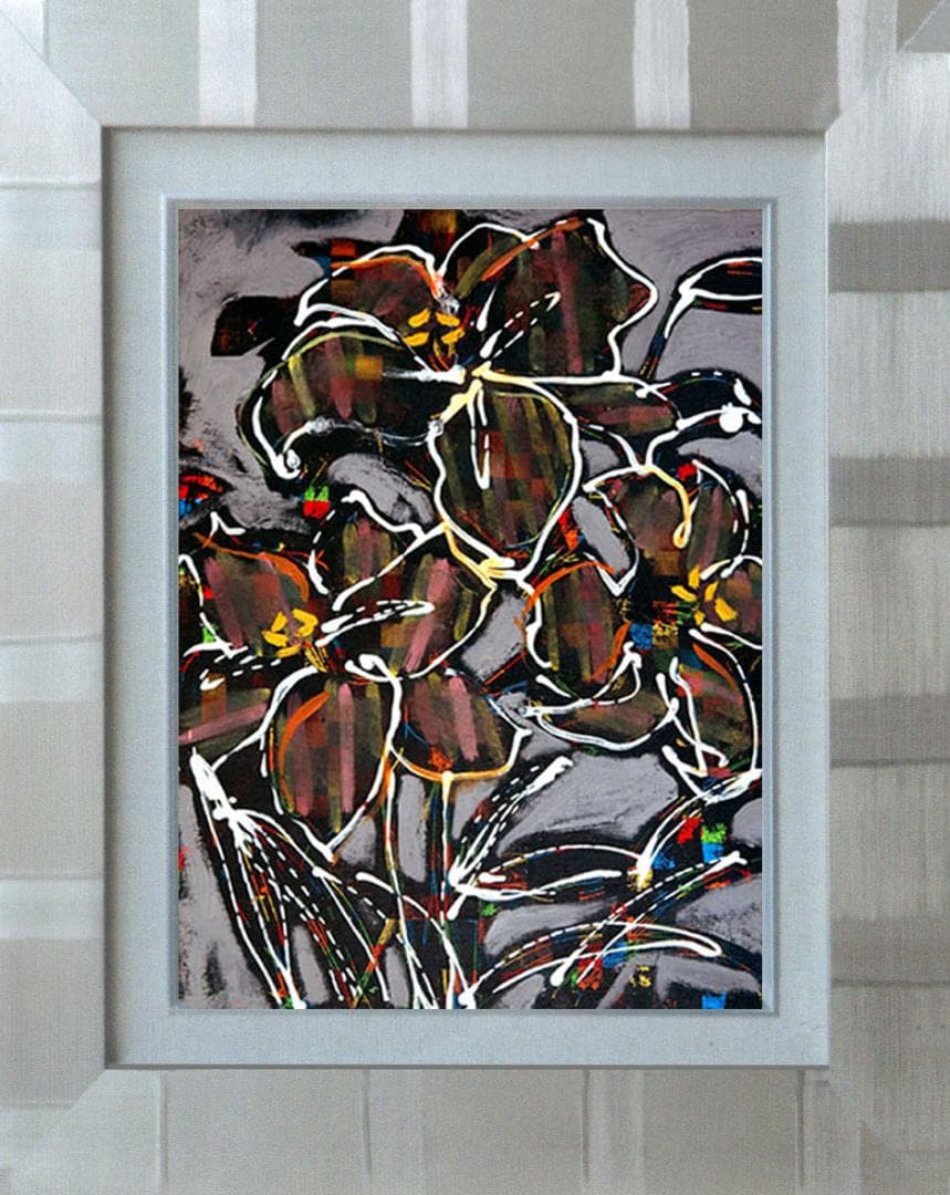 油絵 菅家令子 絵 絵画 インテリア F4-090416 花 ゆり