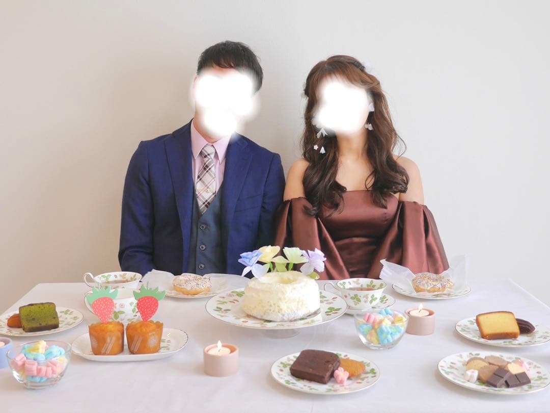 最終値下げ【自宅室内の前撮りのみ】ウェディングドレス　カラーブラウン