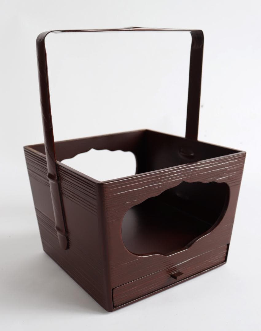 茶道具 海田宗恵 玄々斎好 香狭間透莨盆 共箱