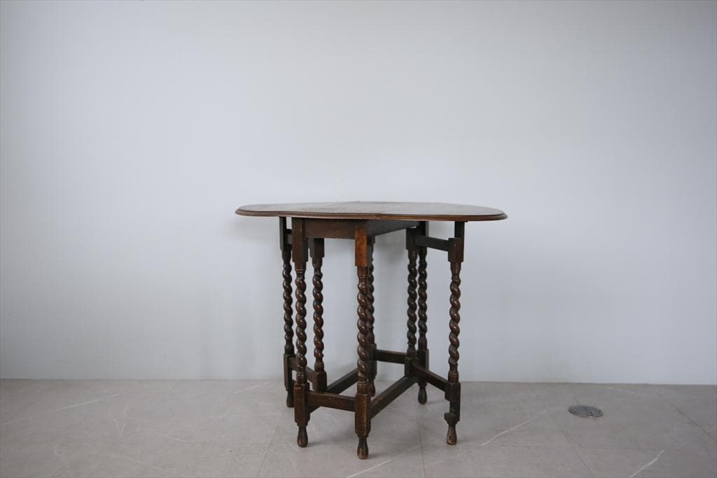 英国アンティーク木製ゲートレッグテーブル/ダイニング机バタフライ(91-261)