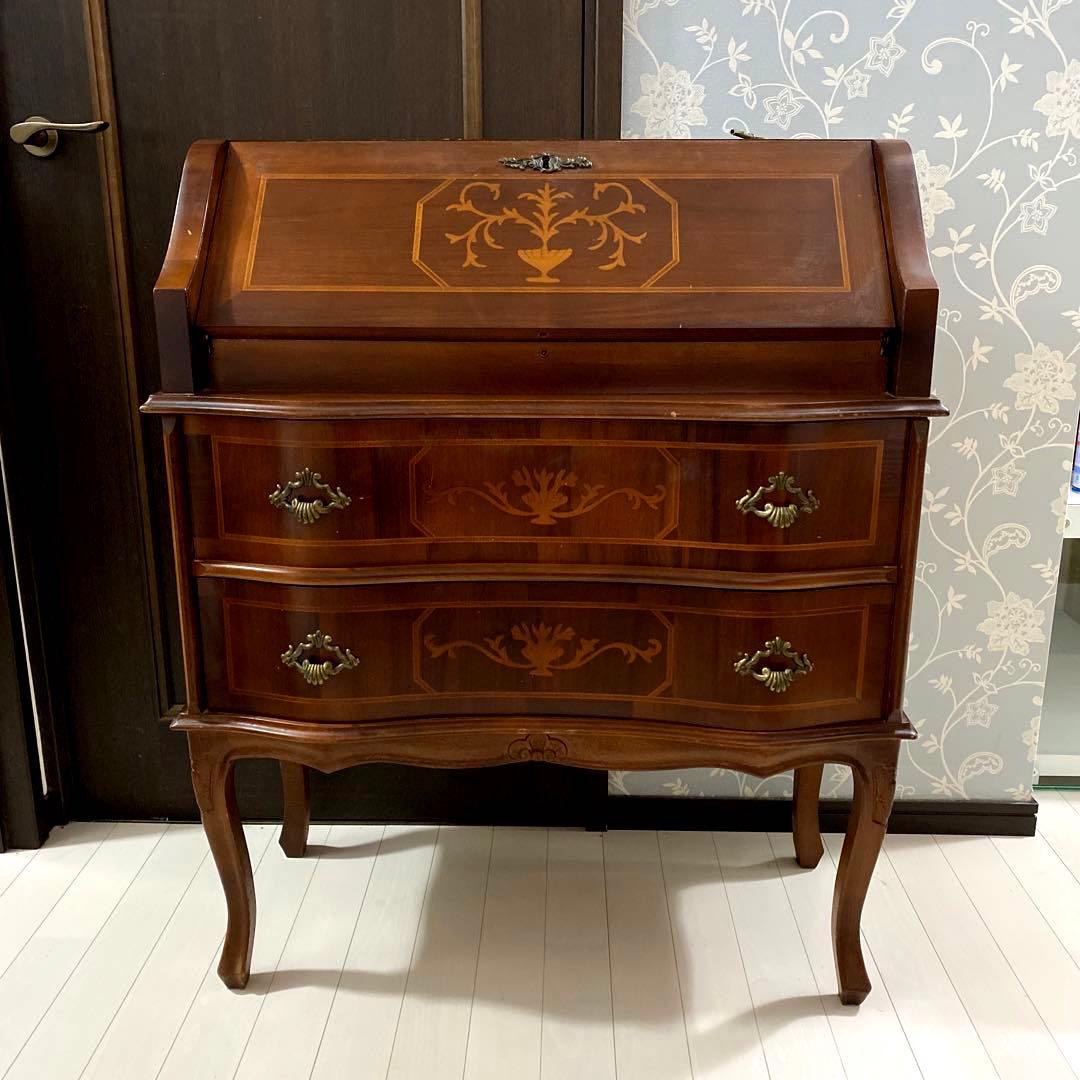 タロッコ社 ライティングビューロー 机 チェスト 猫脚 ロココ調 象嵌