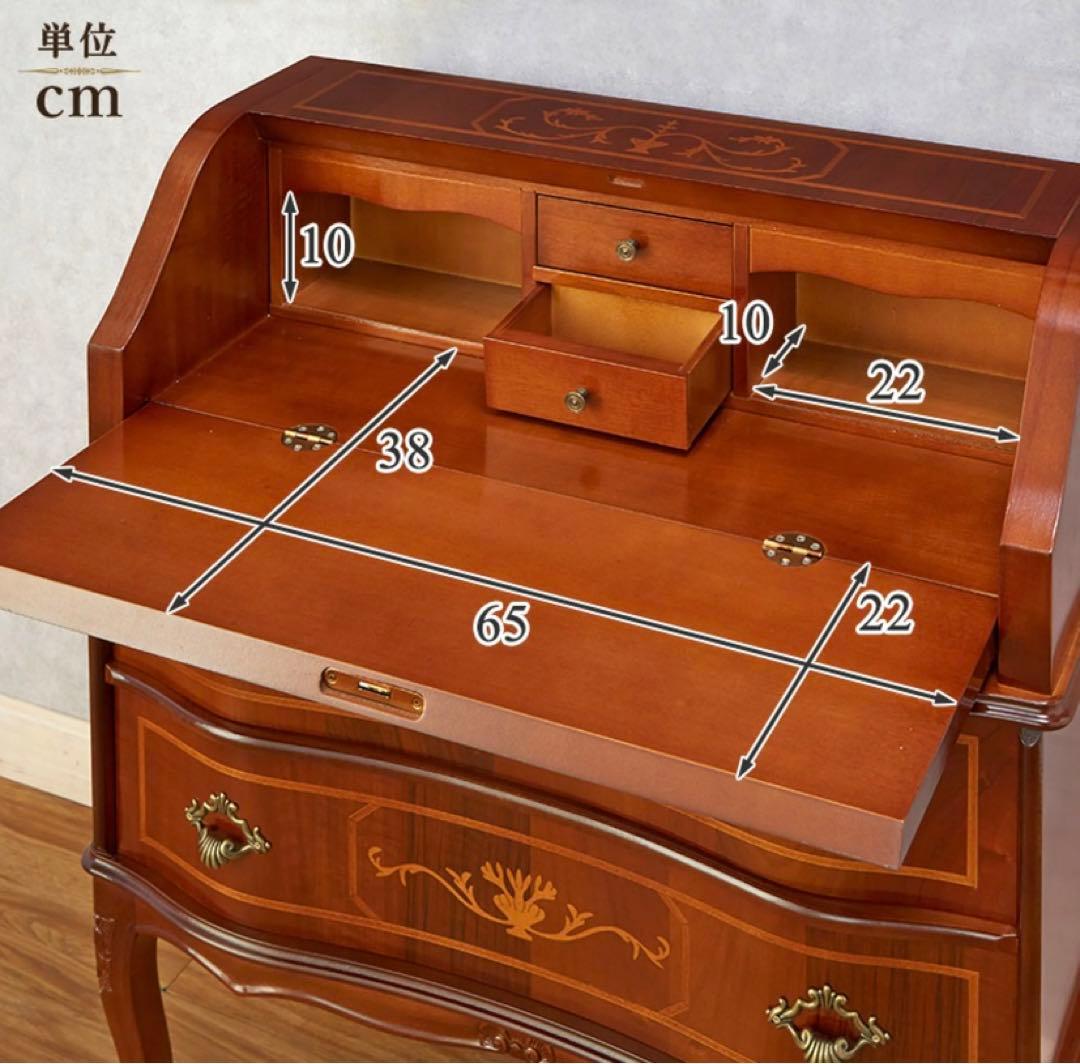 タロッコ社 ライティングビューロー 机 チェスト 猫脚 ロココ調 象嵌