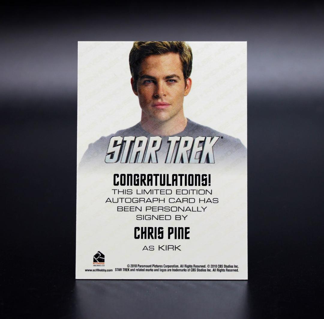 スタートレック　star trek　クリス　パイン　サイン カード