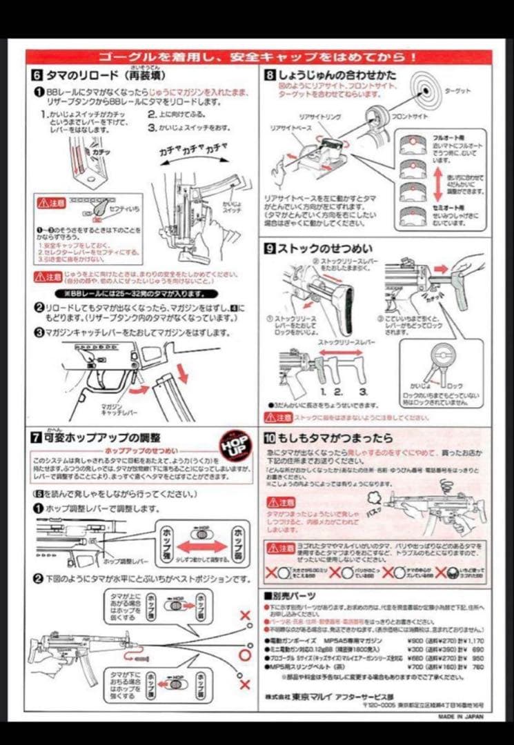 化粧箱　東京マルイ カスタム品　H&K MP5A5 電動ガンボーイズ金属ピニオン