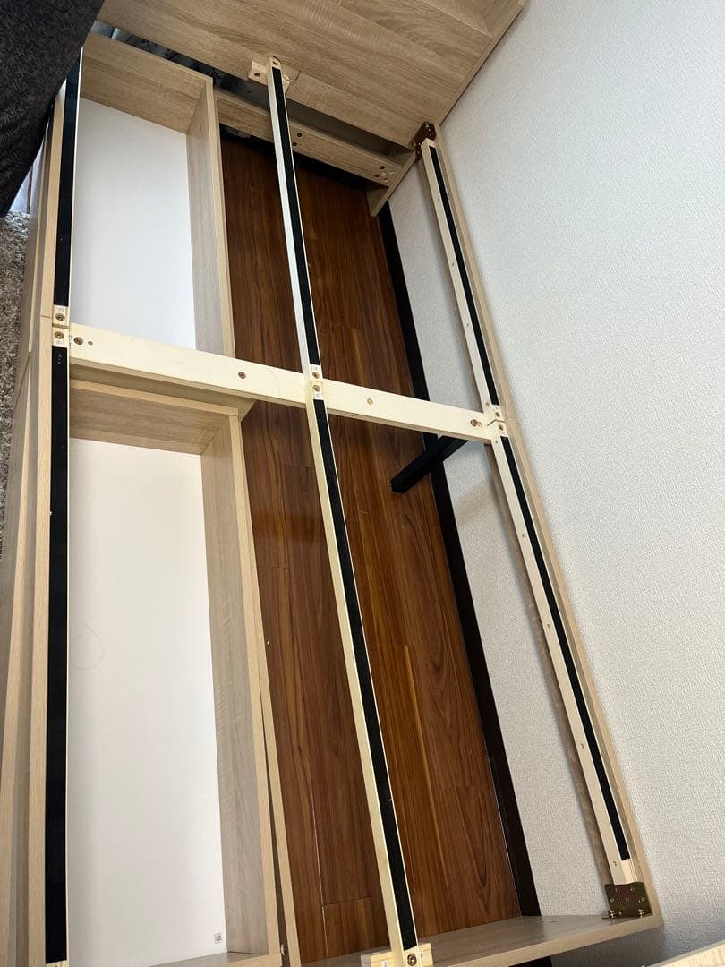 シングル 棚コンセント付きチェストベッドフレーム