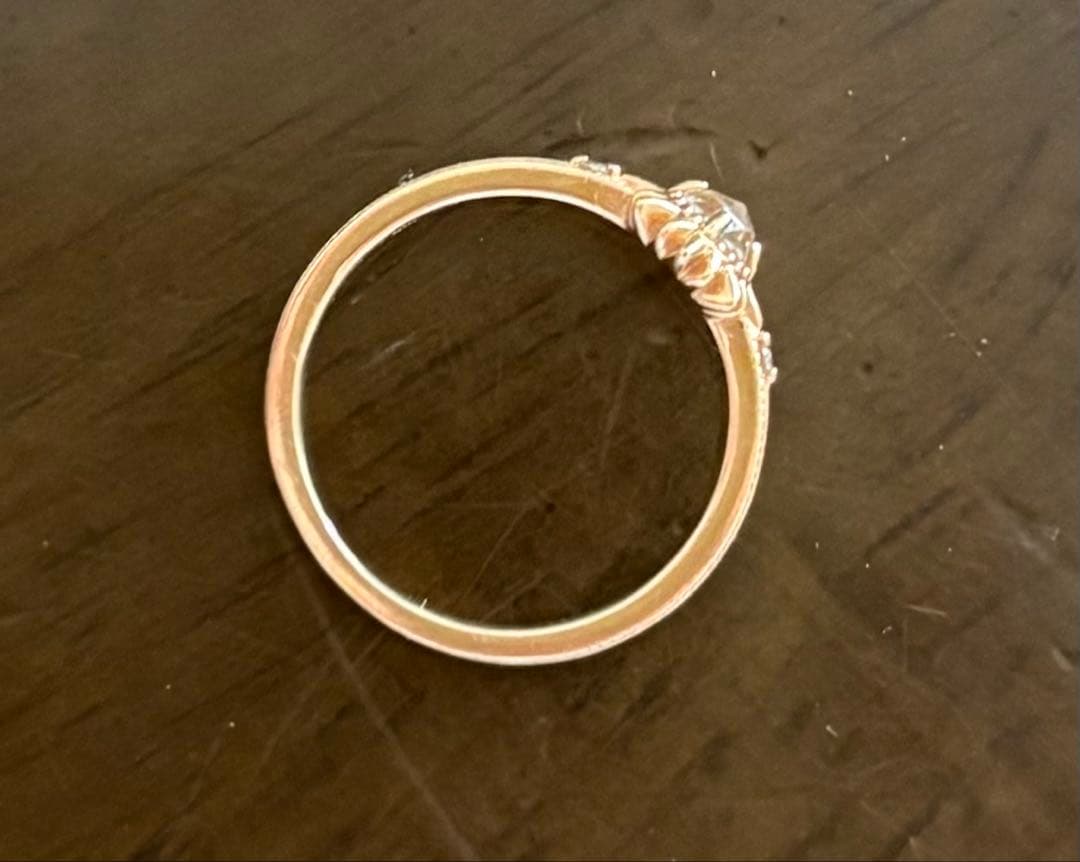 ［極美品］agete アガット　K10ピンキーリング　太陽モチーフ　4号サイズ