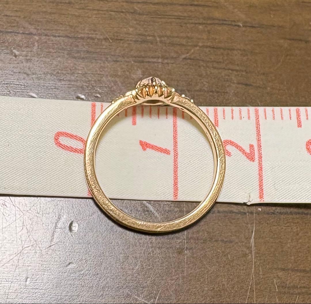 ［極美品］agete アガット　K10ピンキーリング　太陽モチーフ　4号サイズ