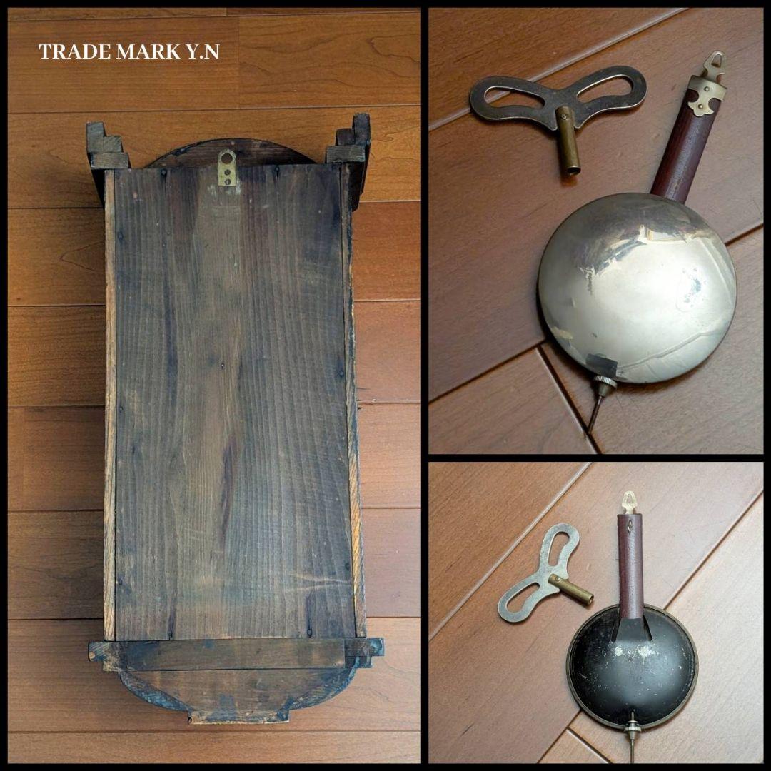 古時計　アンティーク掛時計　宮型掛時計　振り子時計