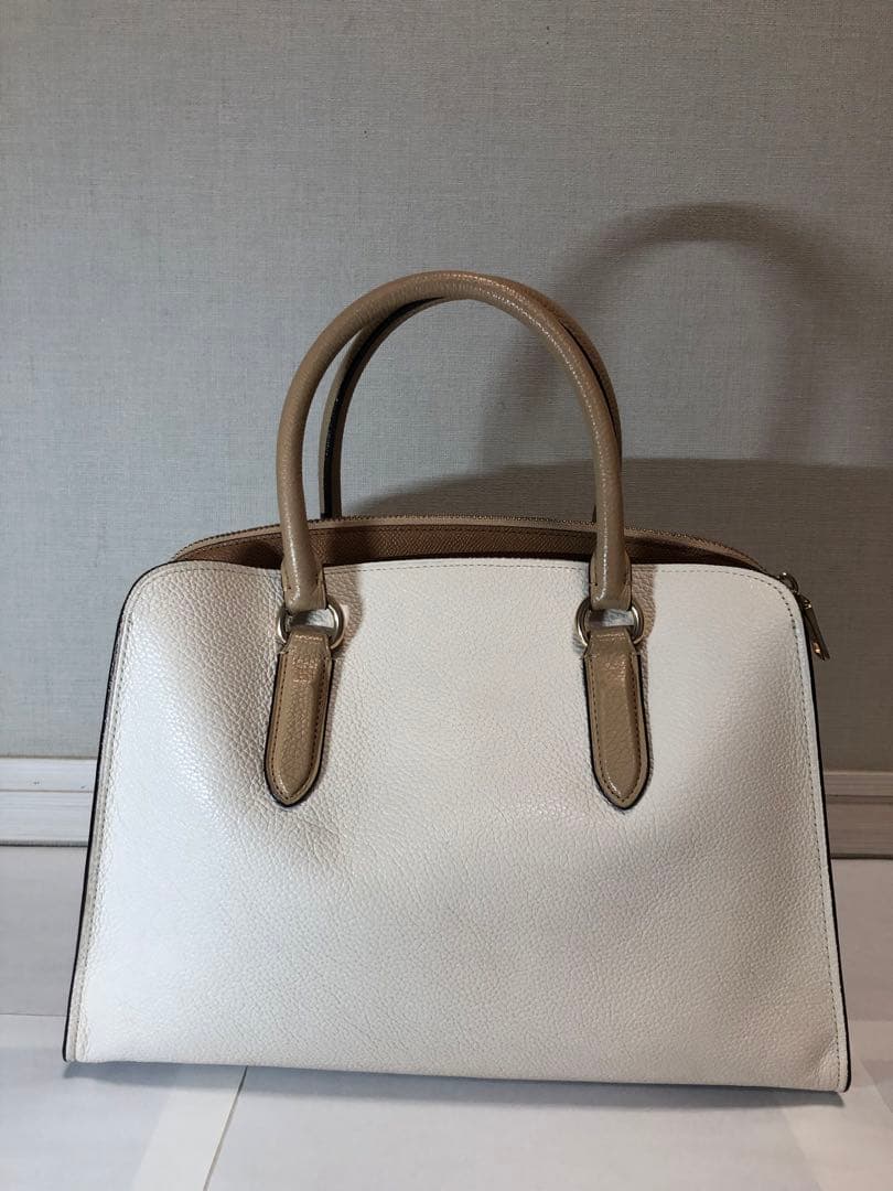 COACH カラーブロック チャニング ベージュショルダーバッグ 2way