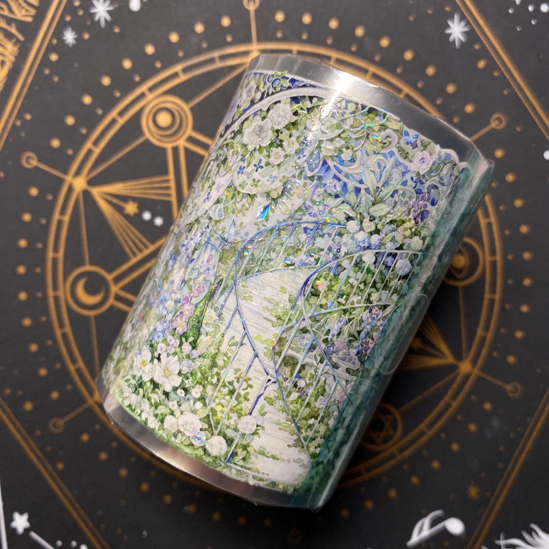 R】海外 10m巻貝殻光/PETマスキングテープ お花系/背景系/古風系/植物