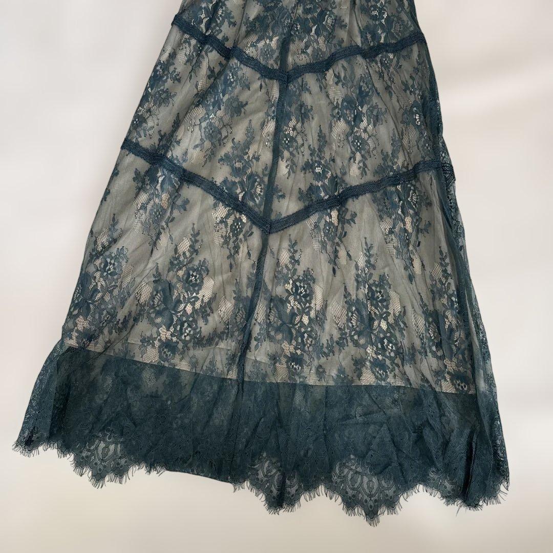 【美品】Dorry doll ショルダーギャザーラッセルレースワンピース　M