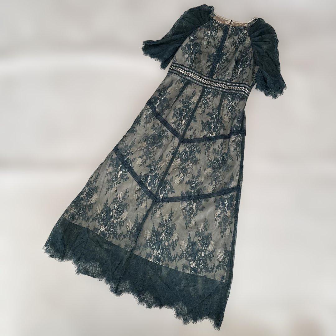 【美品】Dorry doll ショルダーギャザーラッセルレースワンピース　M