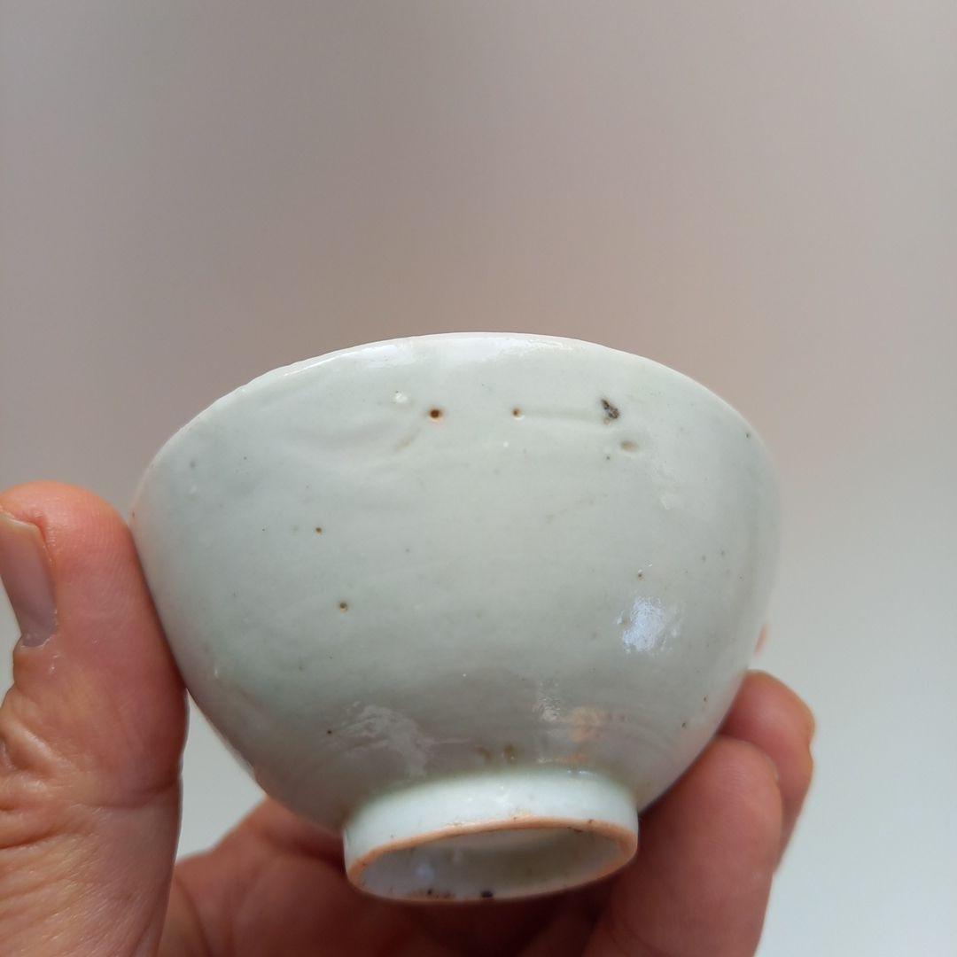 李朝 白磁 盃 猪口 古玩 骨董 アンティーク 古道具