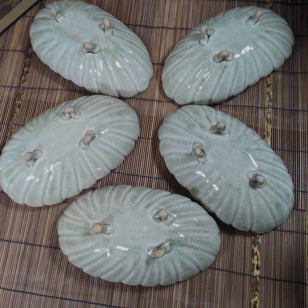 江戸期 尾張徳川家 御用窯 御深井焼 菊割向付皿 五