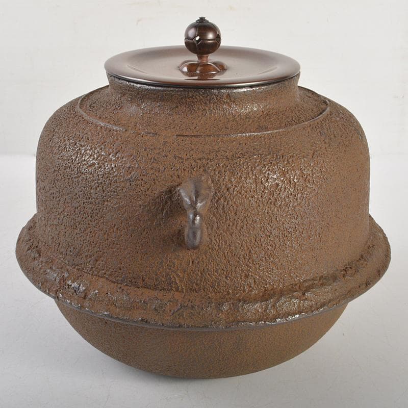 茶道具　釜師　和田美之助造　真形羽釜　共布共箱　M　R6644B