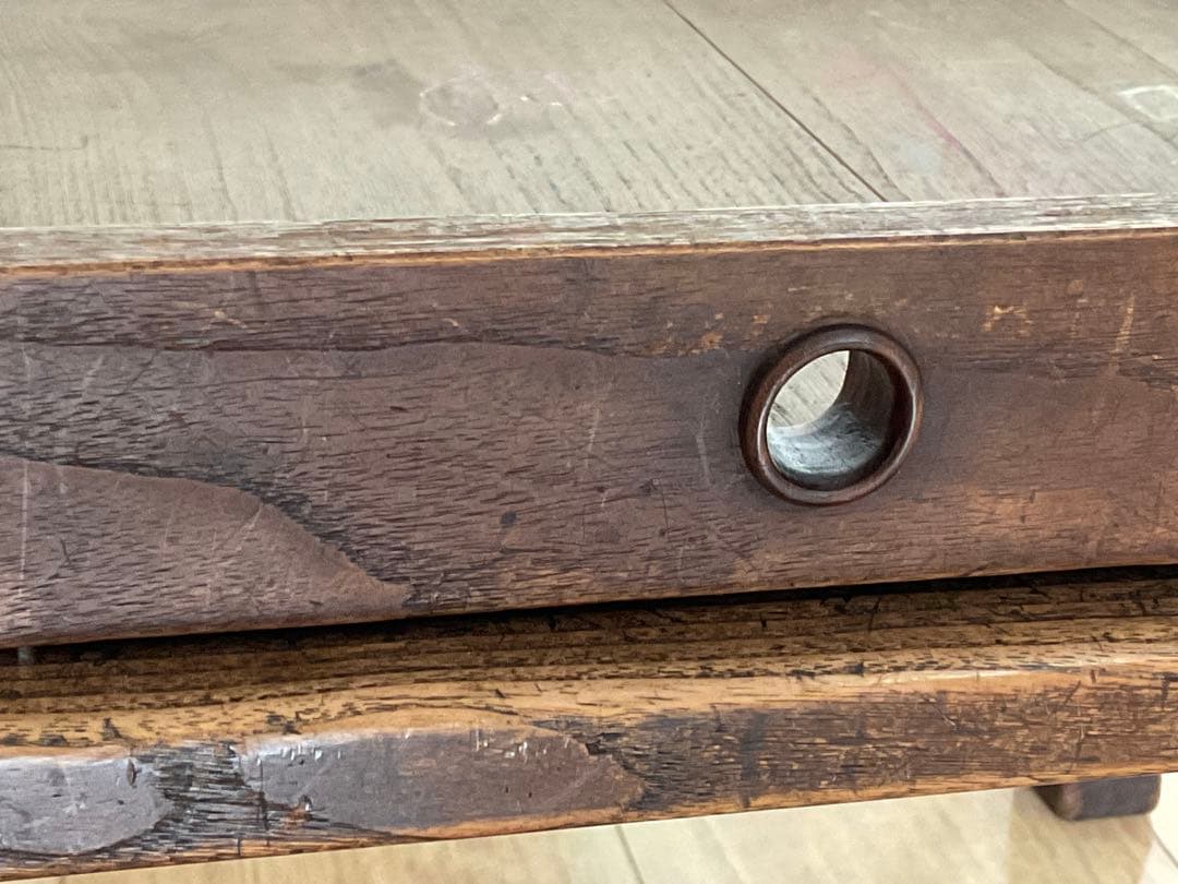 ひとつ穴 文机 小机 引き出し付き ヴィンテージ家具 古道具