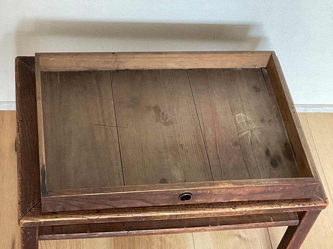 ひとつ穴 文机 小机 引き出し付き ヴィンテージ家具 古道具
