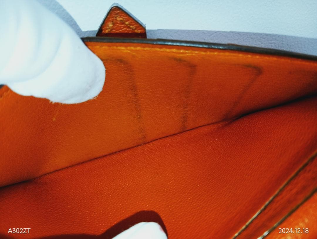 【capitalatipac】エルメス長財布 ベアン シェーブル オレンジ