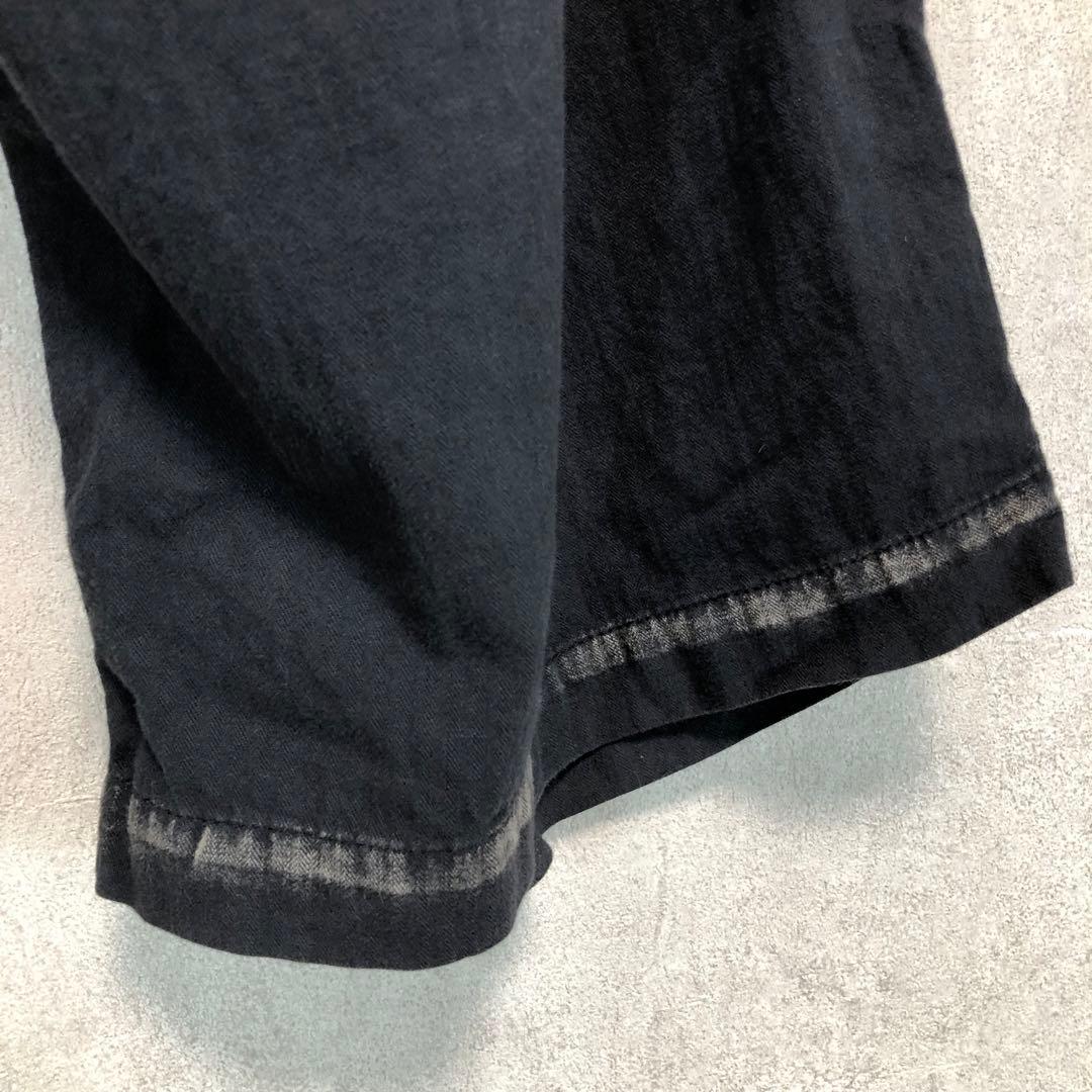 Y's ワイズ 製品染め サルエルワイドパンツ 墨黒