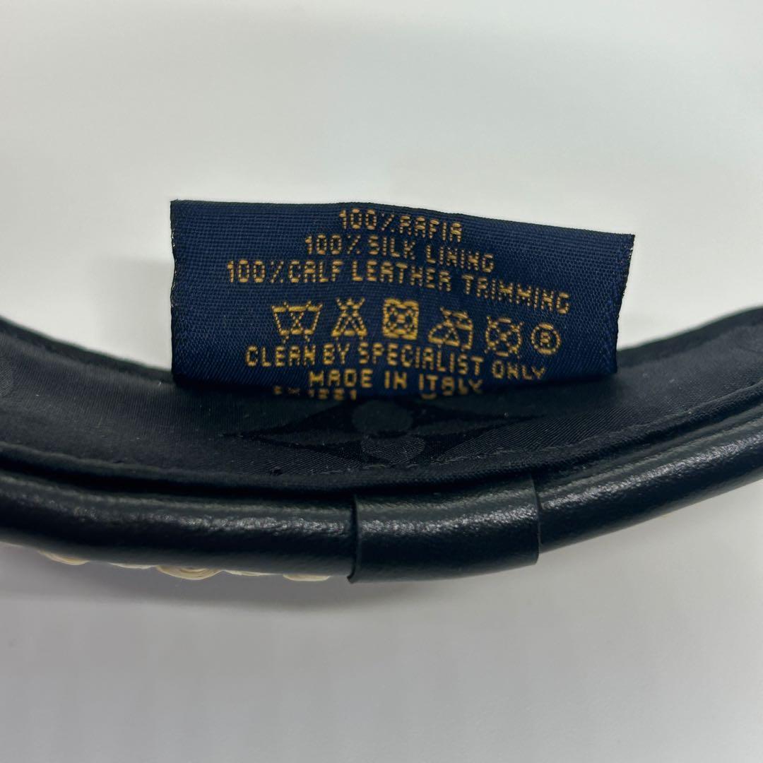 【美品】ルイヴィトン　ヘットバンド ラフィア　裏モノグラム