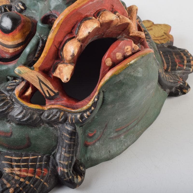 バリ島 インドネシア 木彫彩色 バロン 面 壁飾 一双 V 9089 美術品