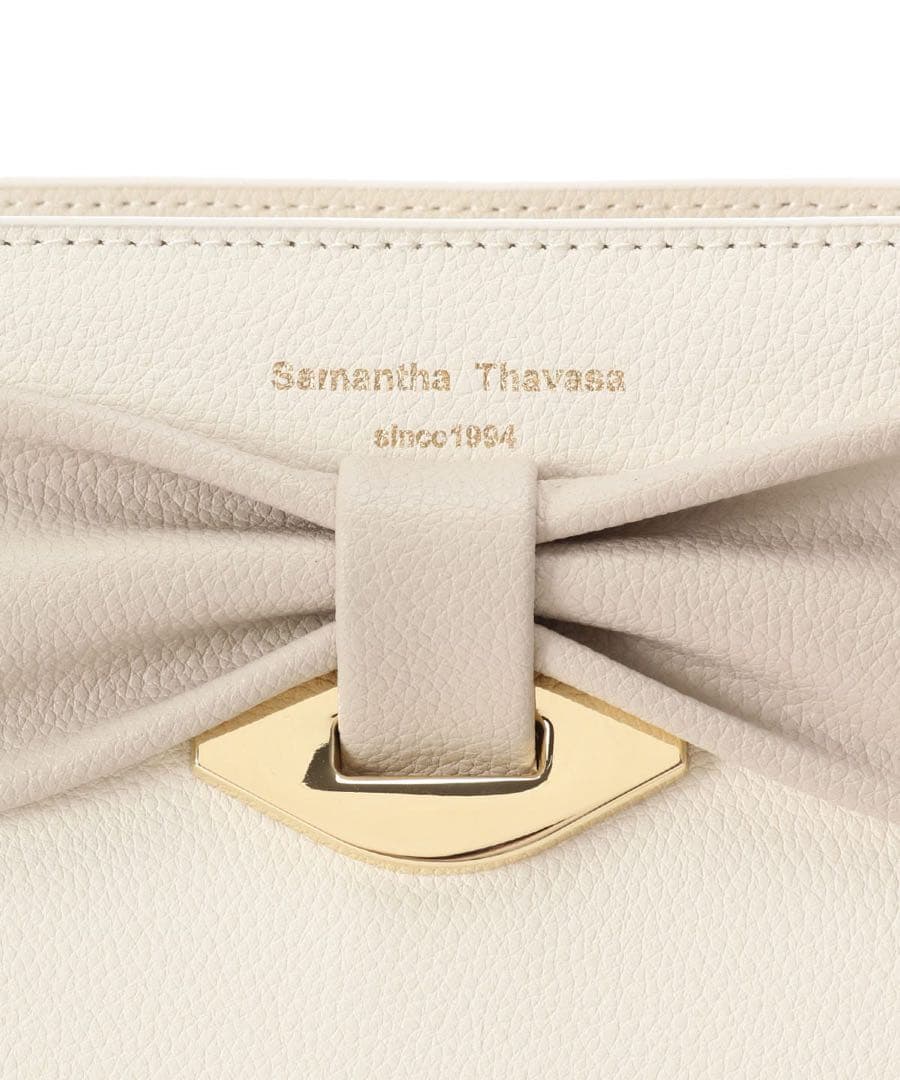 雪音　サマンサタバサ　バイカラーリボンモチーフ スプリットレザーショルダー