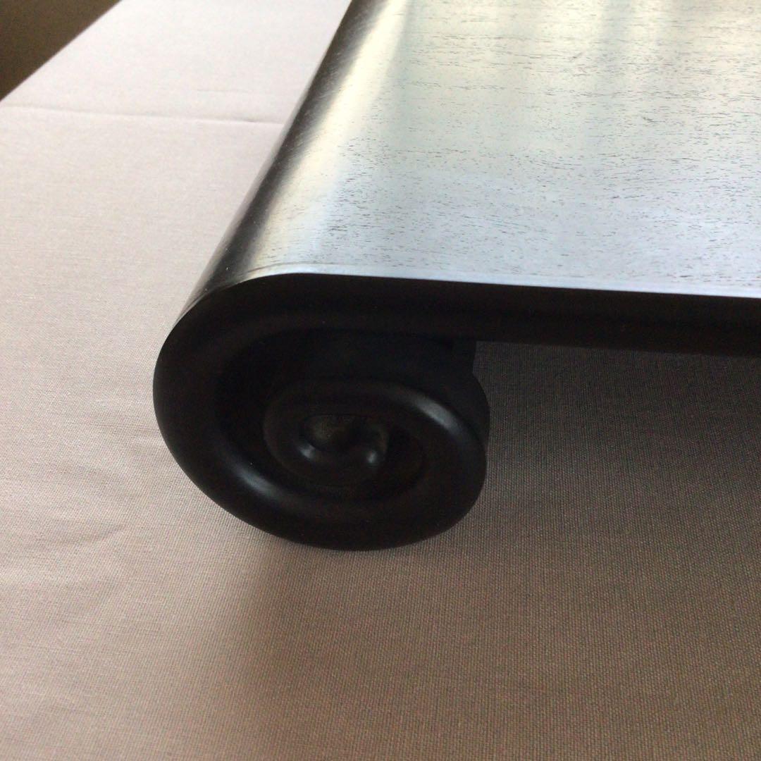 ふじ印16号)唐木紫檀 花台 巻き足 本漆塗り 茶道具 盆栽台 ビンテージ