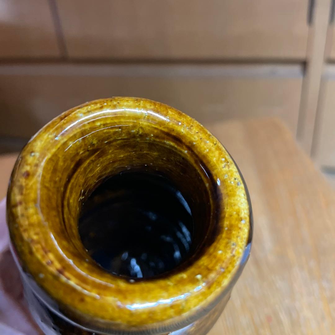 中島勝乃利 飴釉織部徳利 箱なし中島勝乃利 飴釉織部徳利 箱なし 中島