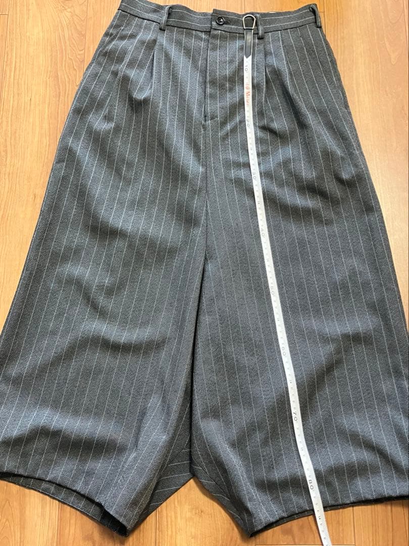 お取置き品コムデギャルソンレディース ストライプ グレー ガウチョパンツ