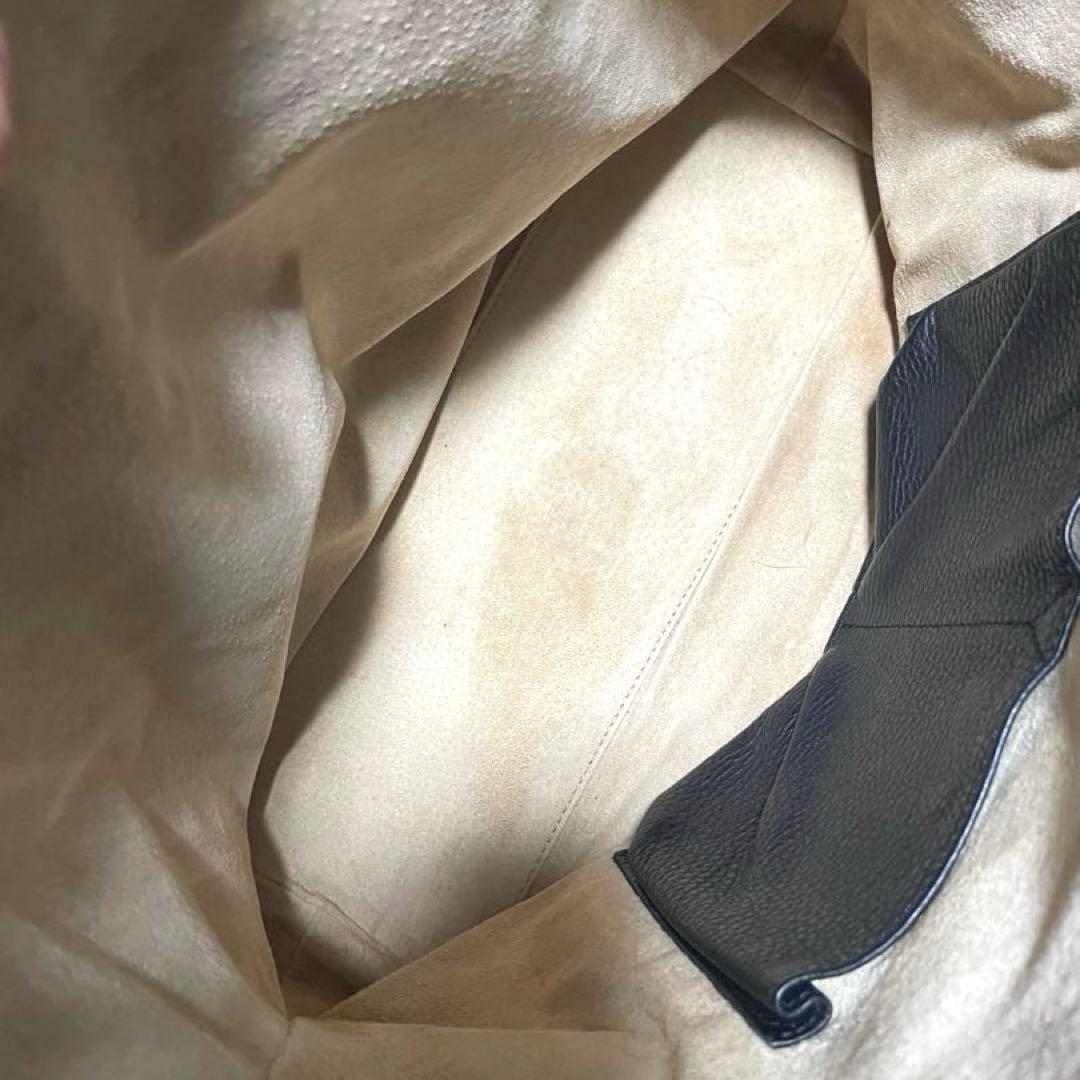 マウロゴヴェルナ A4 トートバッグ ハンドバッグ ブラック 本革 シボ革