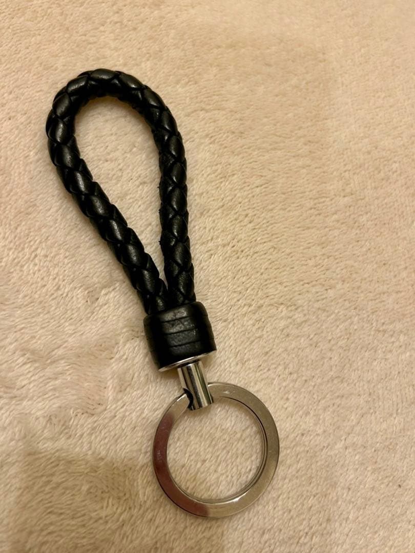 ボッテガ・ヴェネタ 黒 編み込み レザー キーケース M1096736