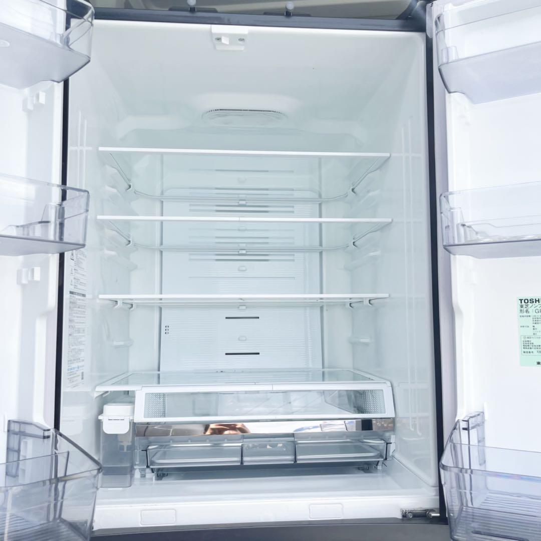 取付無料！東芝ベジータ クリスタルミラーおしゃれインテリア6ドア冷蔵庫！洗濯機