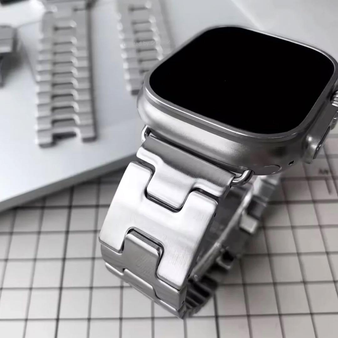 Apple Watch Hバンド ステンレス シルバー ラグジュアリー S2 2655
