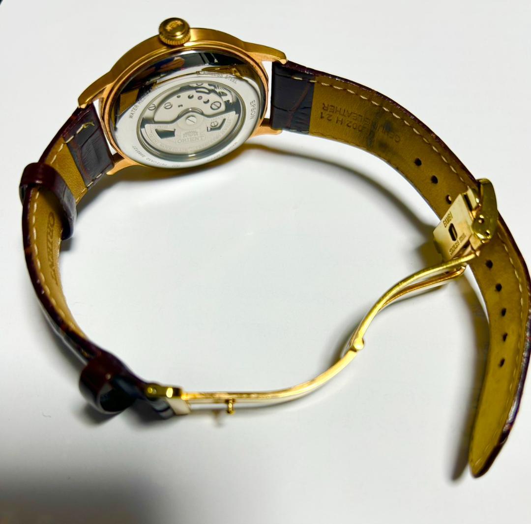 ORIENT バンビーノ自動巻き時計 ゴールド