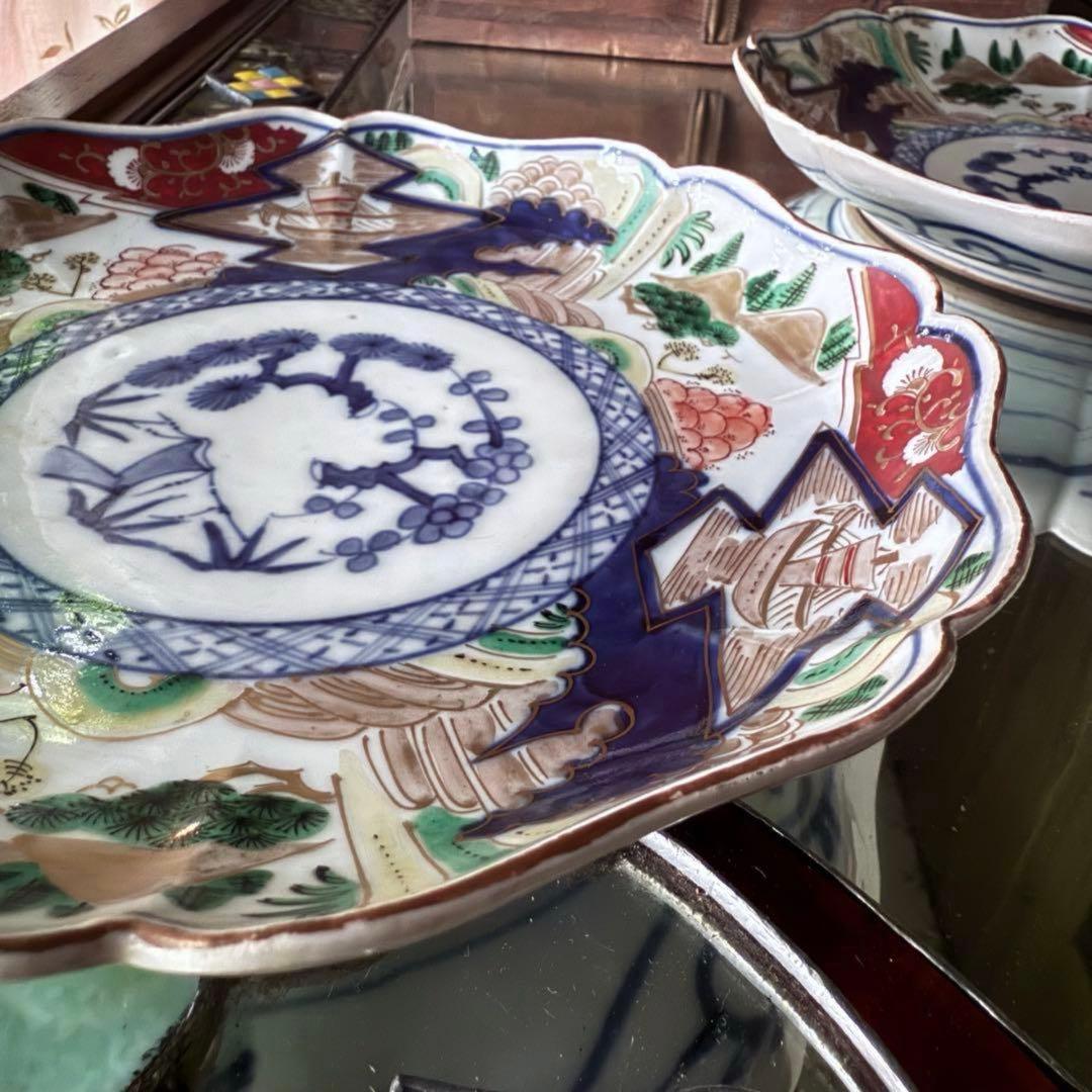 2226様感謝‼️最強運GOLD伊万里錦手 帆かけ舟❌山水❌