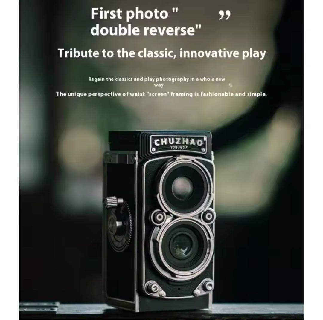 CHUZHAO デジタルレトロカメラ｜ヴィンテージ二眼レフ ケース付き
