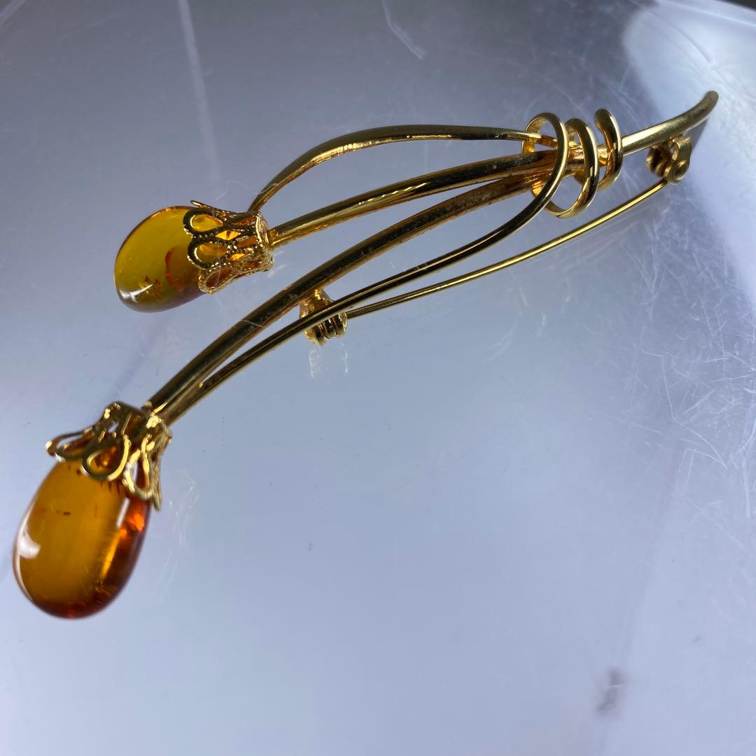 本蝋琥珀 特大ブローチ等 3点 41g 東な7-0315☆2F 本蝋琥珀特大