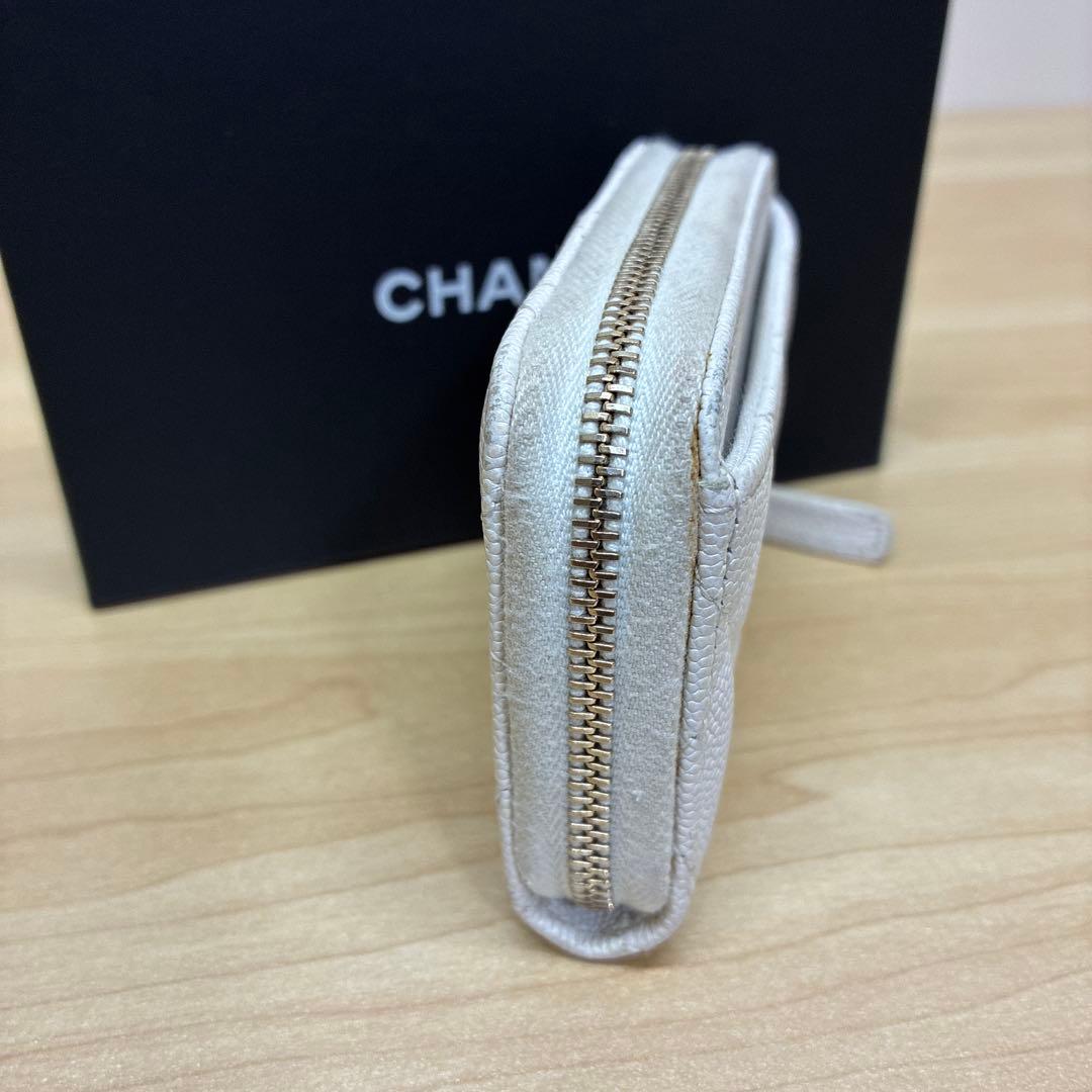 シャネル　ケース　カードケース　キャビアスキン　ココマーク