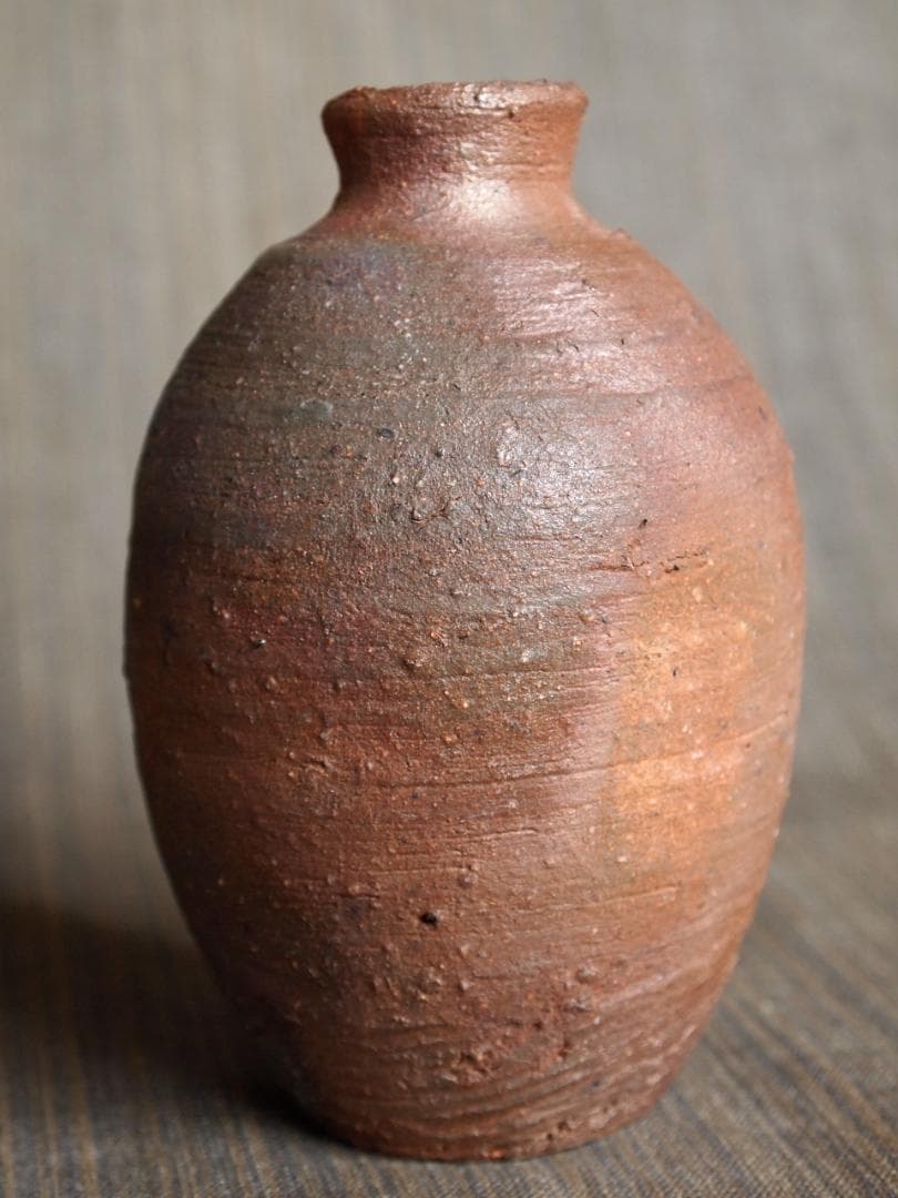 希少作★前嶋　五一郎【義弟：原田拾六】★備前≪窯変≫徳利★共箱