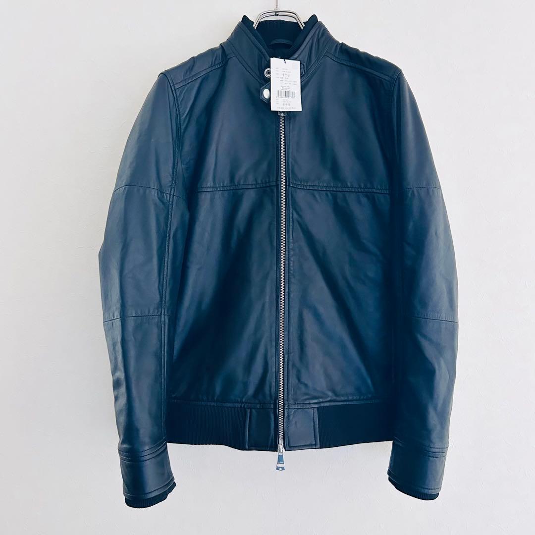 未使用品】AKM エイケイエム レザー シングル ライダース ブラック 羊