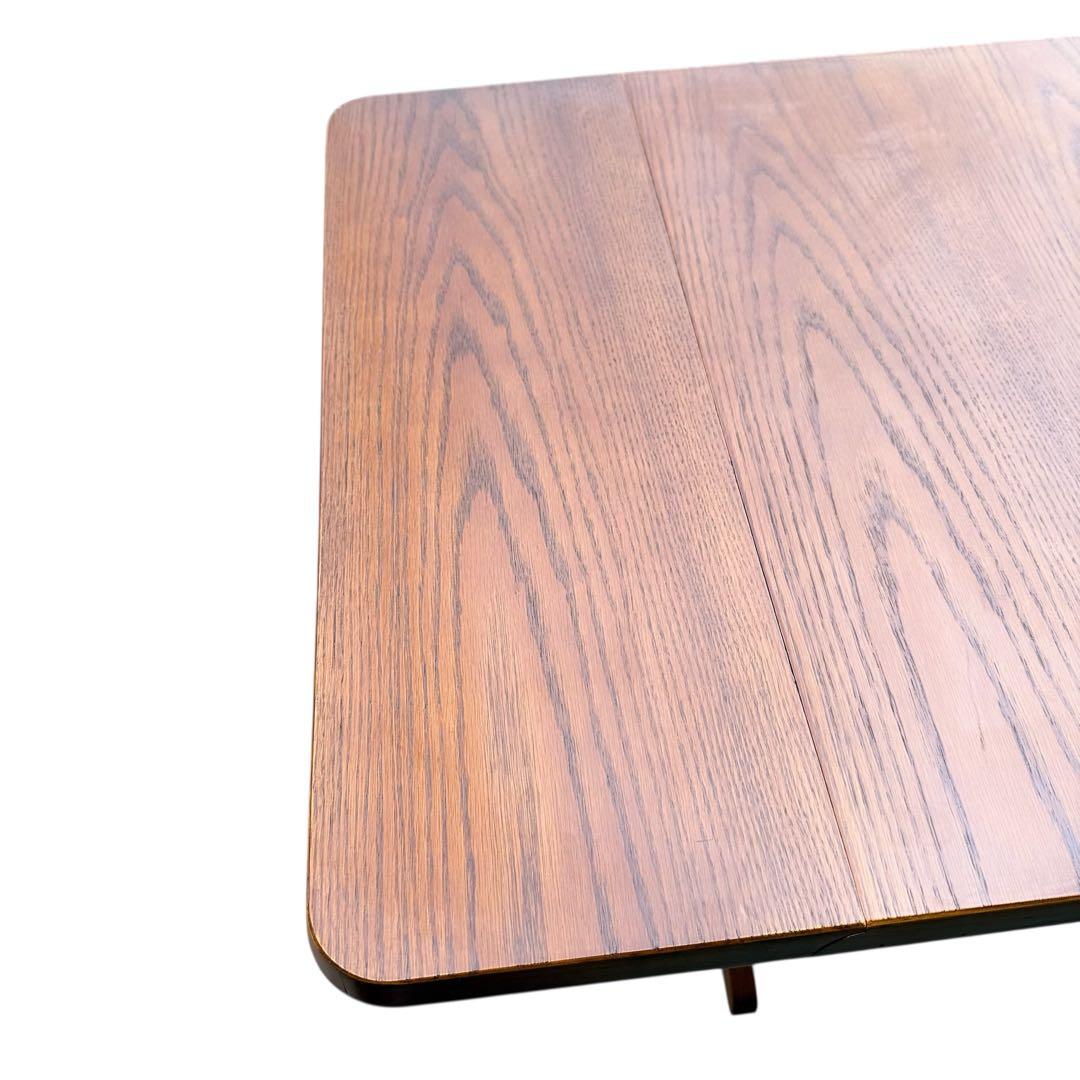 HR679 【木目とラタンが美しい】三越ブルージュ　バタフライテーブル　三越家具