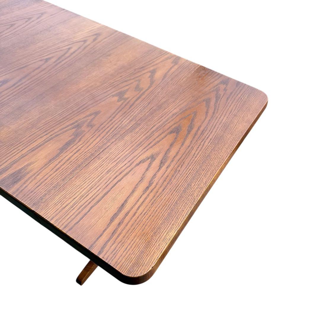 HR679 【木目とラタンが美しい】三越ブルージュ　バタフライテーブル　三越家具