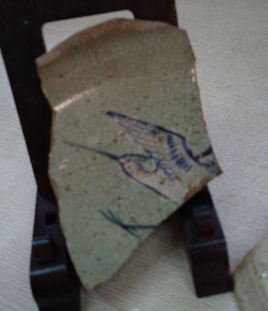 初期伊万里古唐津絵黄瀬戸陶片4客どれでも1客 r5