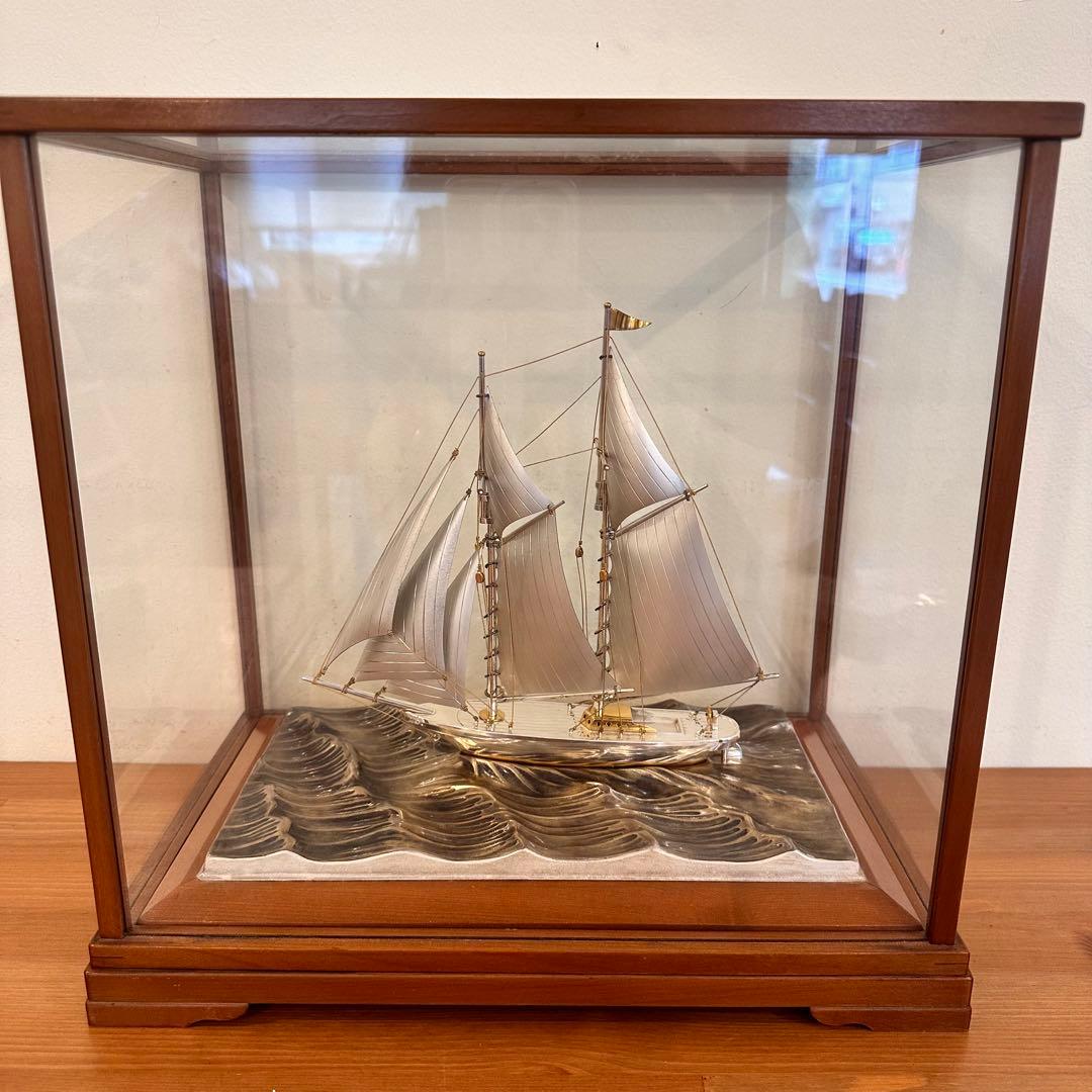 関工芸 銀製 STERLING 960 SEKI 刻印 ヨット 帆船 置物 (R1888GGGnwx)