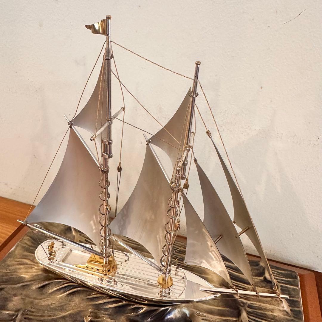 関工芸 銀製 STERLING 960 SEKI 刻印 ヨット 帆船 置物 (R1888GGGnwx)