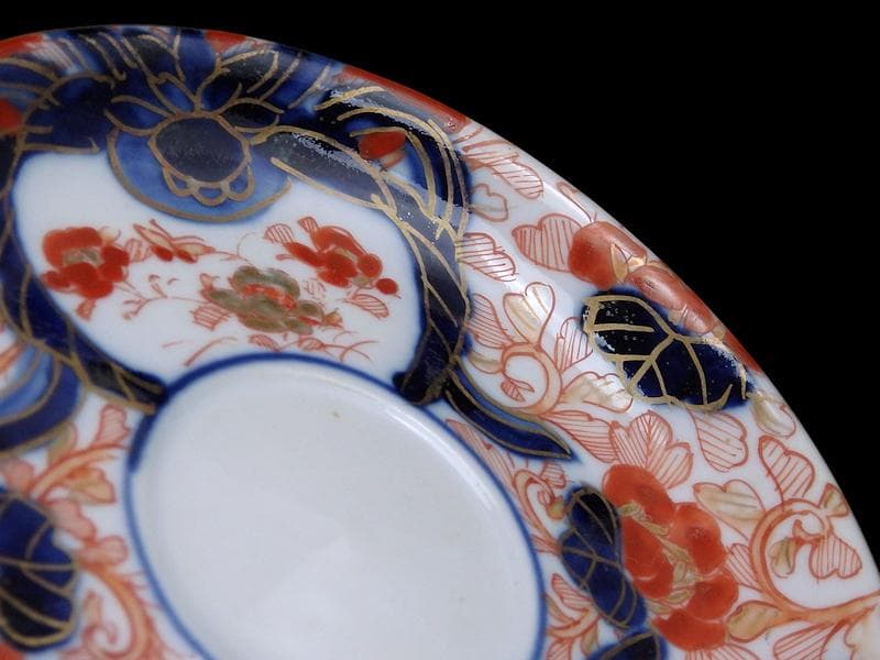 古伊万里　金襴手　花鳥紋に鳳凰の図　４寸皿　５枚　D047AS-DBu