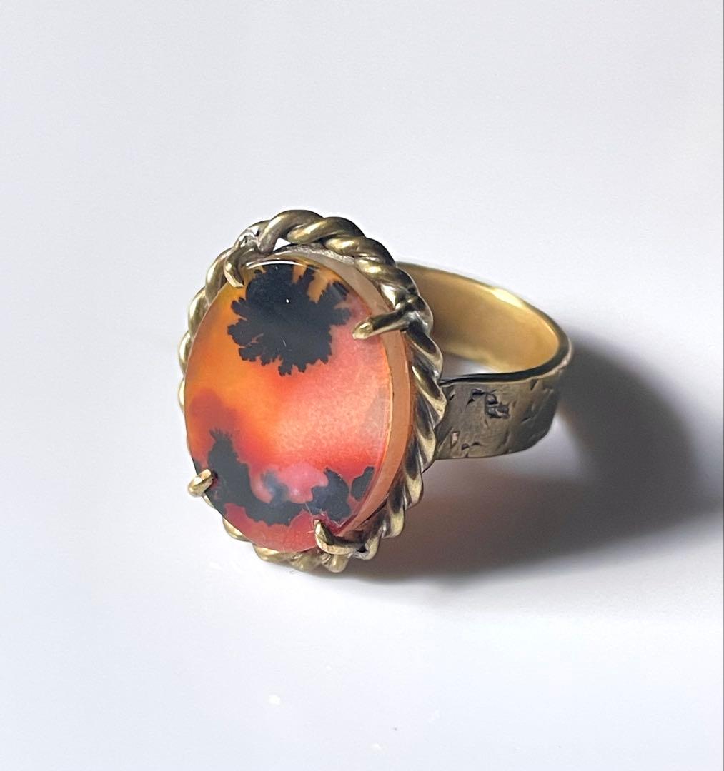 デンドリティックアゲート 額縁リング 真鍮 kitohi