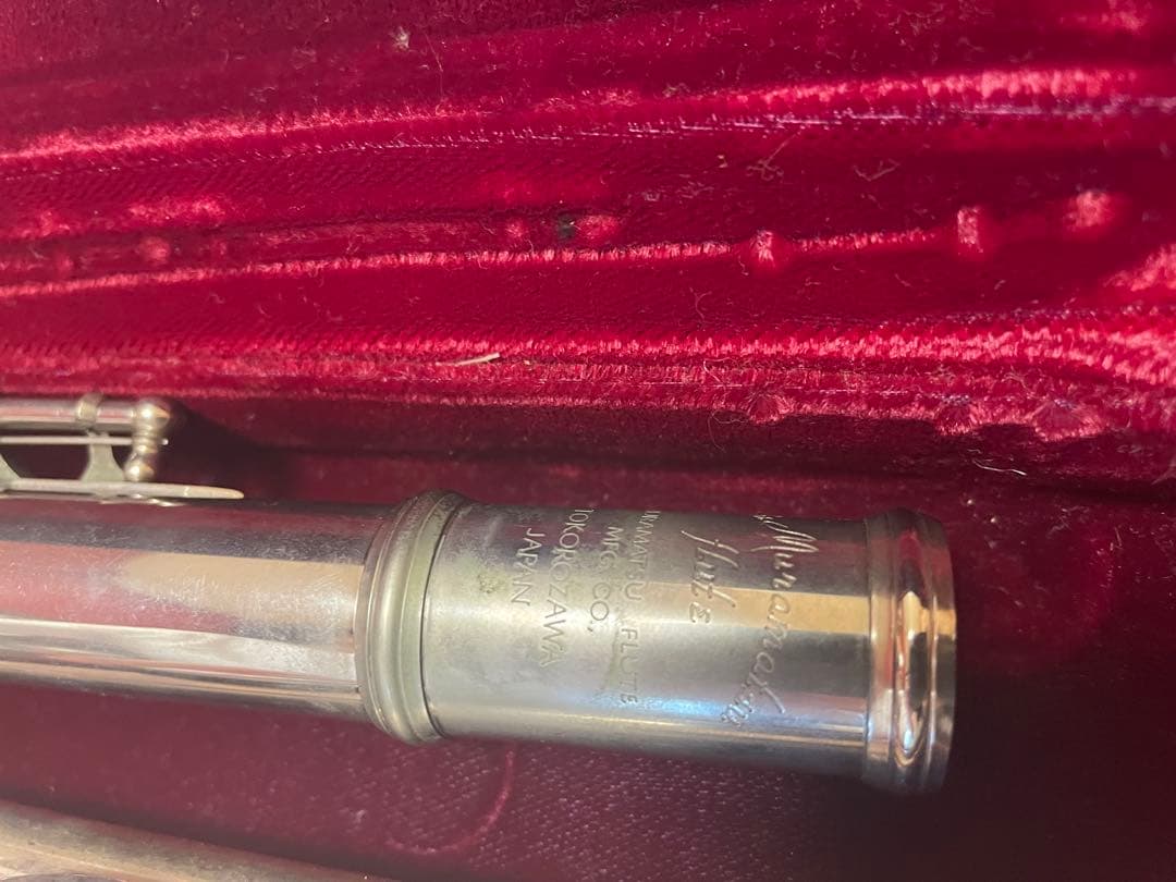 【匿名配送】Muramatsu フルート 銀製 ケース付き　頭部菅銀製