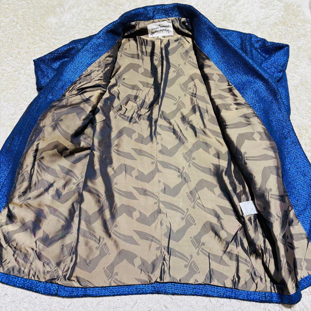 ✨極希少✨ヴィヴィアン チェスターコート スパンコール 裏地総柄 ブルー