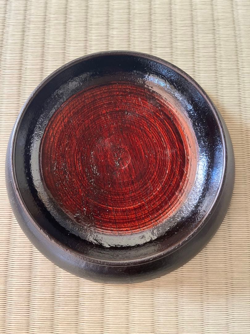 赤木明登　黒茶の小皿　輪島塗り